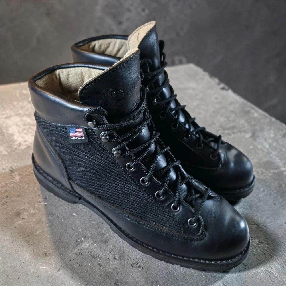 Danner Light Everyday Hiking Boots Size 9 EE Vibram Sole Black Leather USA Made